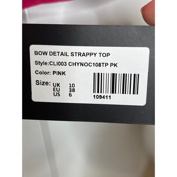 Ego NEW Pink Crop Bow Detail Shirt Size 6 - Picture 5 of 9